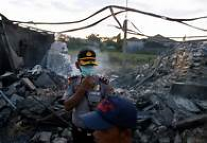 Indonesia police comb site of deadly fireworks factory explosions